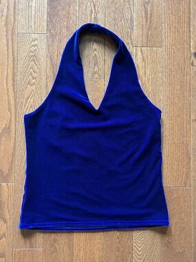 Royal Blue Velvet Halter Camisole